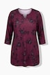 Longshirt, Blüten, Tunika-Ausschnitt, 3/4-Arm