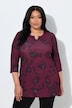 Longshirt, Blüten, Tunika-Ausschnitt, 3/4-Arm