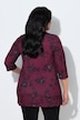 Longshirt, Blüten, Tunika-Ausschnitt, 3/4-Arm