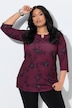 Longshirt, Blüten, Tunika-Ausschnitt, 3/4-Arm