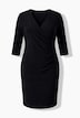Jerseykleid, Wickeloptik, V-Ausschnitt, 3/4-Arm