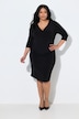 Jerseykleid, Wickeloptik, V-Ausschnitt, 3/4-Arm