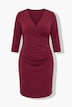 Jerseykleid, Wickeloptik, V-Ausschnitt, 3/4-Arm