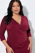 Jerseykleid, Wickeloptik, V-Ausschnitt, 3/4-Arm