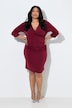 Jerseykleid, Wickeloptik, V-Ausschnitt, 3/4-Arm