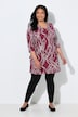 Dot Wave Zipper Neckline 3/4 Sleeve Knit Tunic Dress