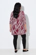 Dot Wave Zipper Neckline 3/4 Sleeve Knit Tunic Dress