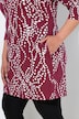 Dot Wave Zipper Neckline 3/4 Sleeve Knit Tunic Dress