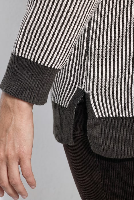 Pullover, Rippstrick, Rollkragen, Langarm, Biobaumwolle