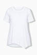 T-shirt i A-linje med spids kant, glimmer og pyntesten