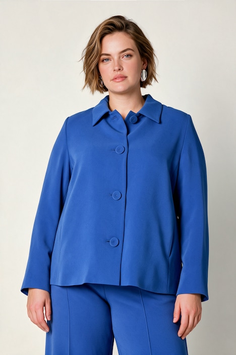 Acetat-Jacke, A-Linie, Wiener Nähte, Hemdkragen