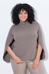 Cape-Pullover, meliert, Stehkragen, Langarm