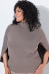 Cape-Pullover, meliert, Stehkragen, Langarm