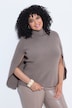 Cape-Pullover, meliert, Stehkragen, Langarm