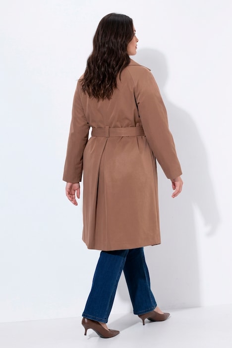 Trenchcoat, Reverskragen, doppelreihig, Raglan-Langarm