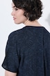 Bluse, Blüten, A-Linie, Tunika-Ausschnitt, Halbarm