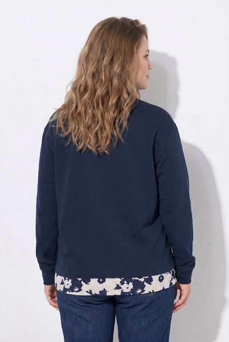 Sweatshirt, Tunnelzug, Stehkragen, Langarm, Biobaumwolle