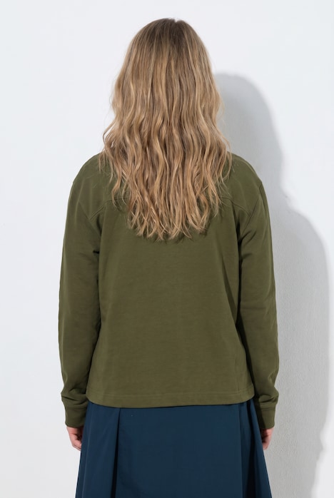 Sweatshirt, Tunnelzug, Stehkragen, Langarm, Biobaumwolle