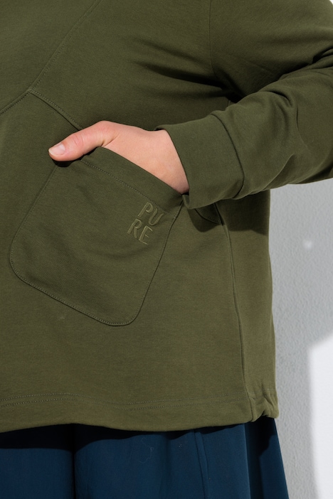 Sweatshirt, Tunnelzug, Stehkragen, Langarm, Biobaumwolle