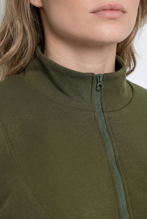 Sweatshirt, Tunnelzug, Stehkragen, Langarm, Biobaumwolle