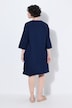 Jeans-Kleid, Zierfalte, V-Ausschnitt, 3/4-Arm, Taschen