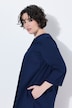 Jeans-Kleid, Zierfalte, V-Ausschnitt, 3/4-Arm, Taschen