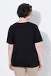 T-shirt, opengewerkte kant, oversized, ronde hals, korte mouwen