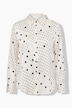 Bluse, Seidenmix, Punkte, Hemdkragen, Langarm