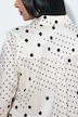 Bluse, Seidenmix, Punkte, Hemdkragen, Langarm