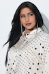 Bluse, Seidenmix, Punkte, Hemdkragen, Langarm