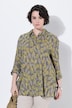 Chemisier motif ananas, col chemise et manches longues
