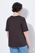 T-shirt, haft, krój oversize, okrągły dekolt, krótki rękaw