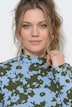 T-shirt en coton bio, motif à fleurs et manches longues, coupe Slim Fit