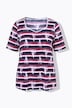 Striped Sailboat Sweetheart Neckline Tee