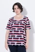 Striped Sailboat Sweetheart Neckline Tee