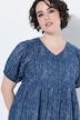Striped Voile Puff Sleeve Dress