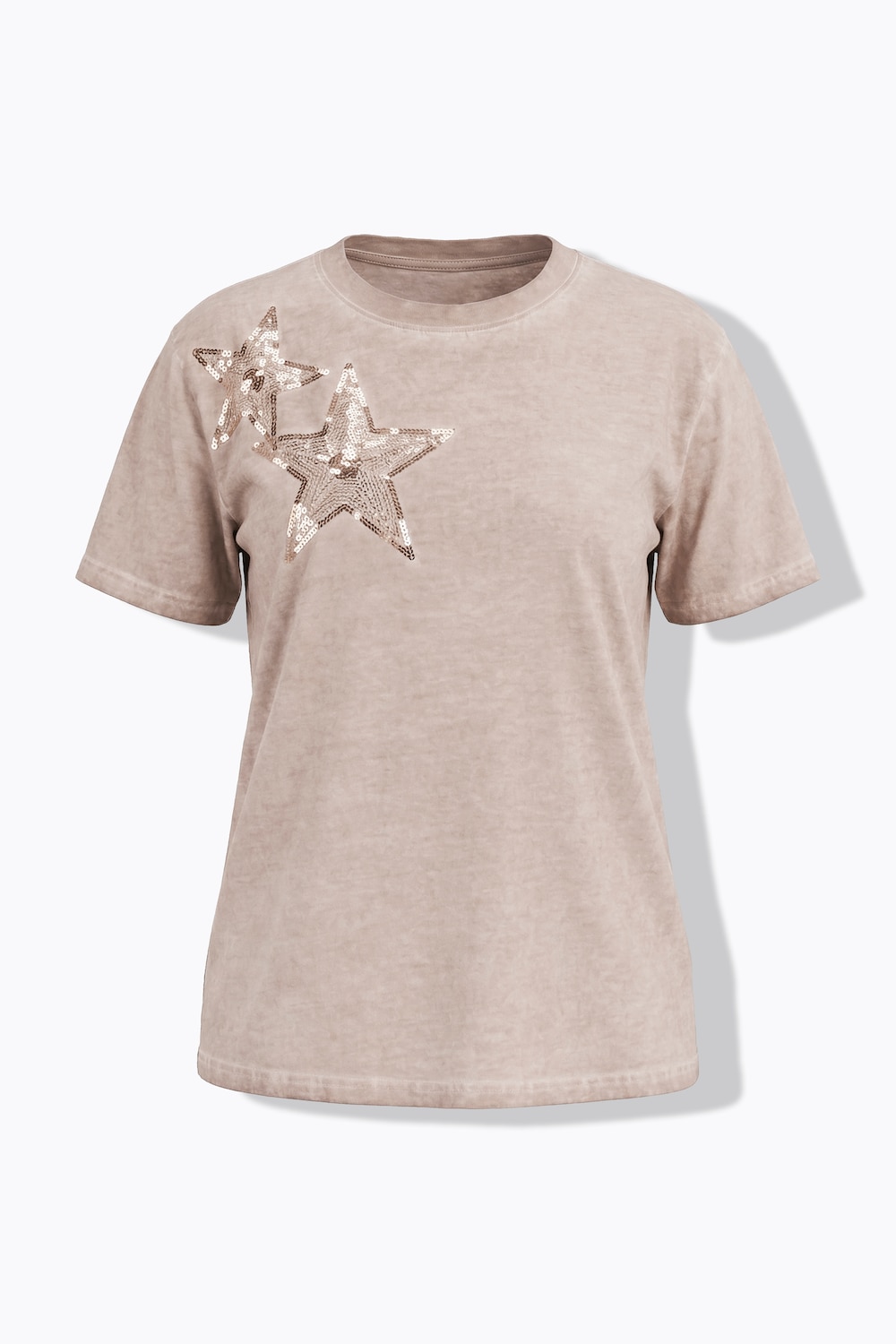 Stora storlekar T-shirt, Dam, brun, storlek: 42/44, Bomull, Ulla Popken