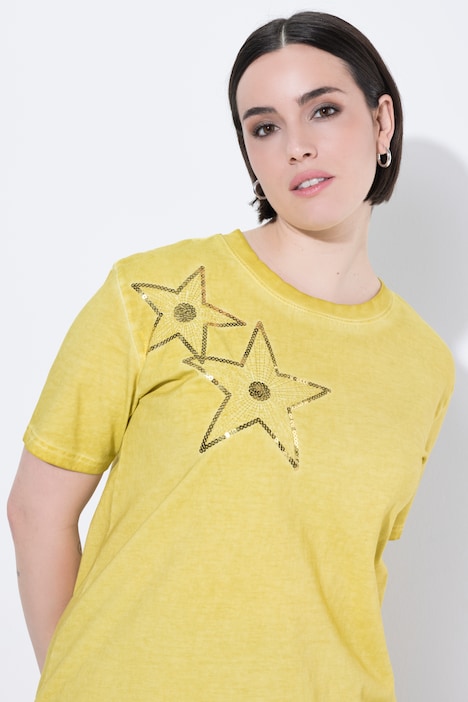 T-shirt, zeester, oversized, ronde hals, korte mouwen