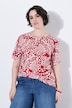 T-shirt, muszelki, krój oversize, dekolt tunikowy, krótki rękaw