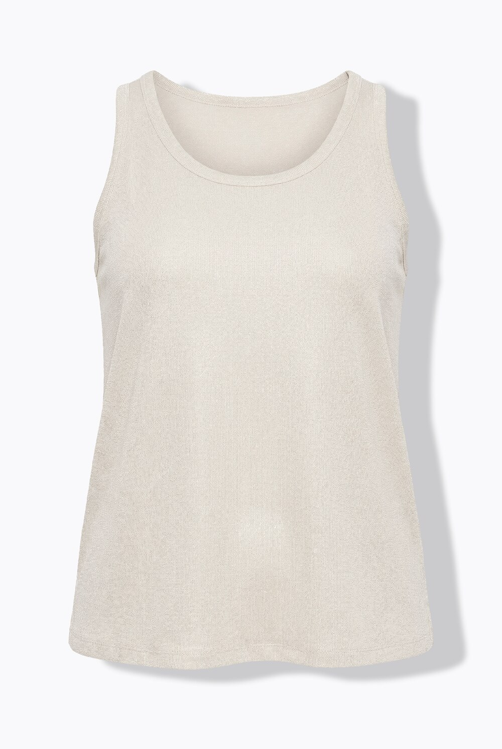 Stora storlekar Topp i ribbad jersey med metallmotiv, Dam, gul, storlek: 42/44, Bomull, Ulla Popken