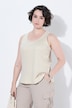 Top, jersey acanalado, motivo metálico, slim, cuello redondo, sin mangas