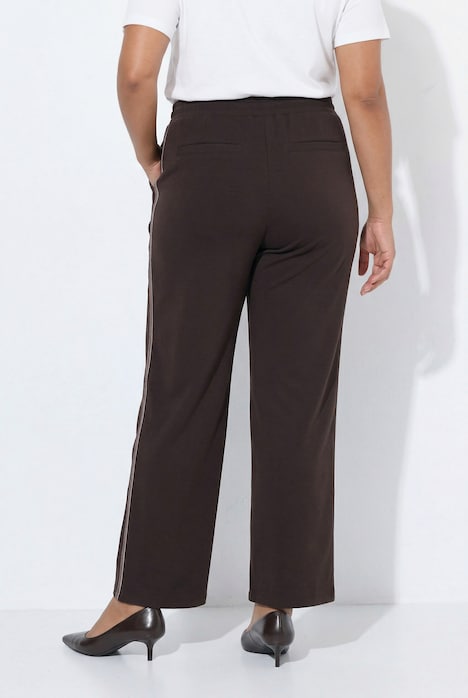 3/4-Hose, Zierstreifen, weites Bein, Bund mit Band