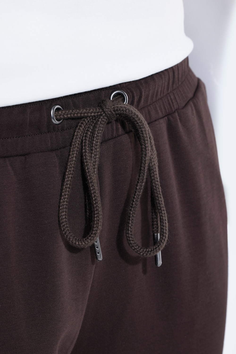 Stora storlekar Trekvartsbyxor med dekorativa ränder, Dam, brun, storlek: 50/52, Bomull/Polyester, Ulla Popken