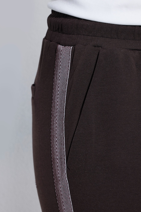 3/4-Hose, Zierstreifen, weites Bein, Bund mit Band