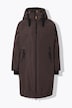 Functionele jas, oversized, geruite teddy voering, capuchon, 2-wegrits