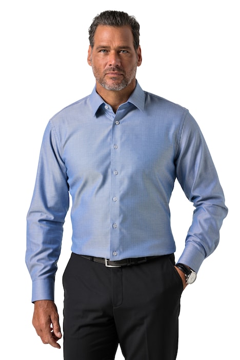 Kostkovaná košile, business, dlouhé rukávy, rybí kost, moderní střih, do vel. 8XL