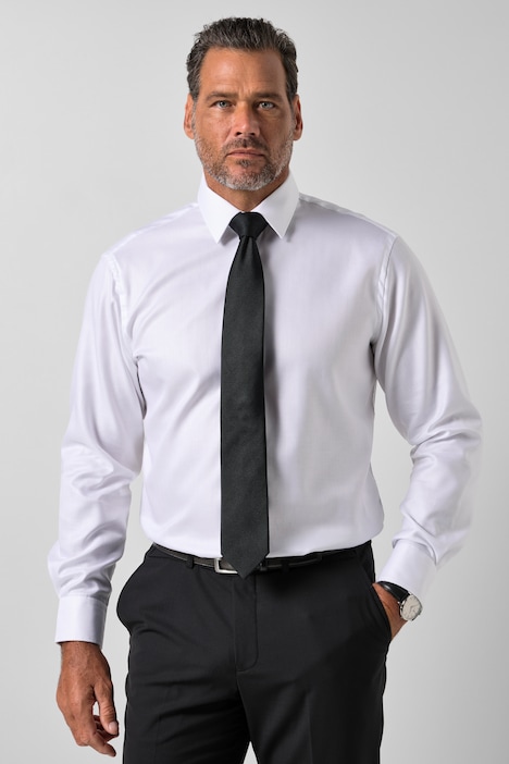 Chemise à carreaux, style professionnel, manches longues, motif à chevrons, coupe moderne, jusqu'à la taille 8 XL