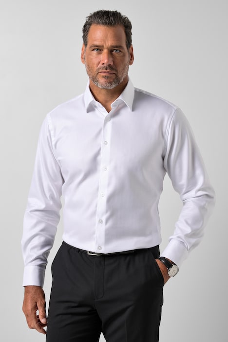 Chemise à carreaux, style professionnel, manches longues, motif à chevrons, coupe moderne, jusqu'à la taille 8 XL