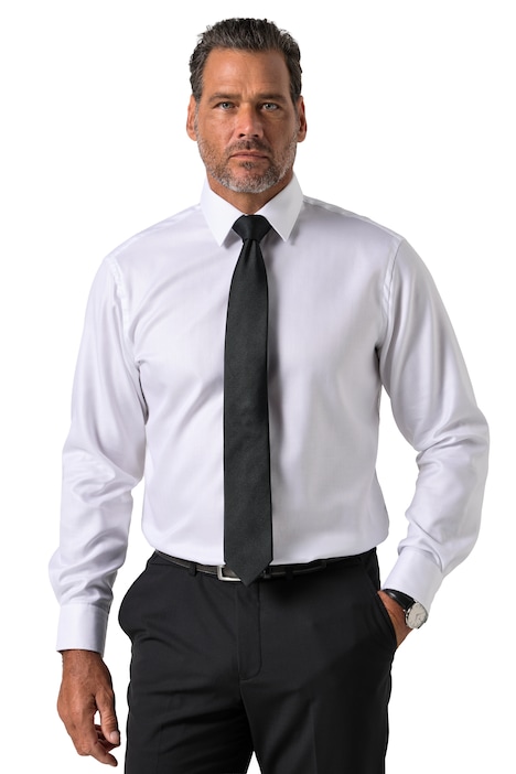 Kostkovaná košile, business, dlouhé rukávy, rybí kost, moderní střih, do vel. 8XL