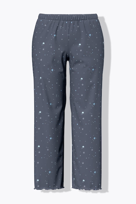 Pyjama motif étoiles, ourlet « vagues », décolleté rond et manches longues